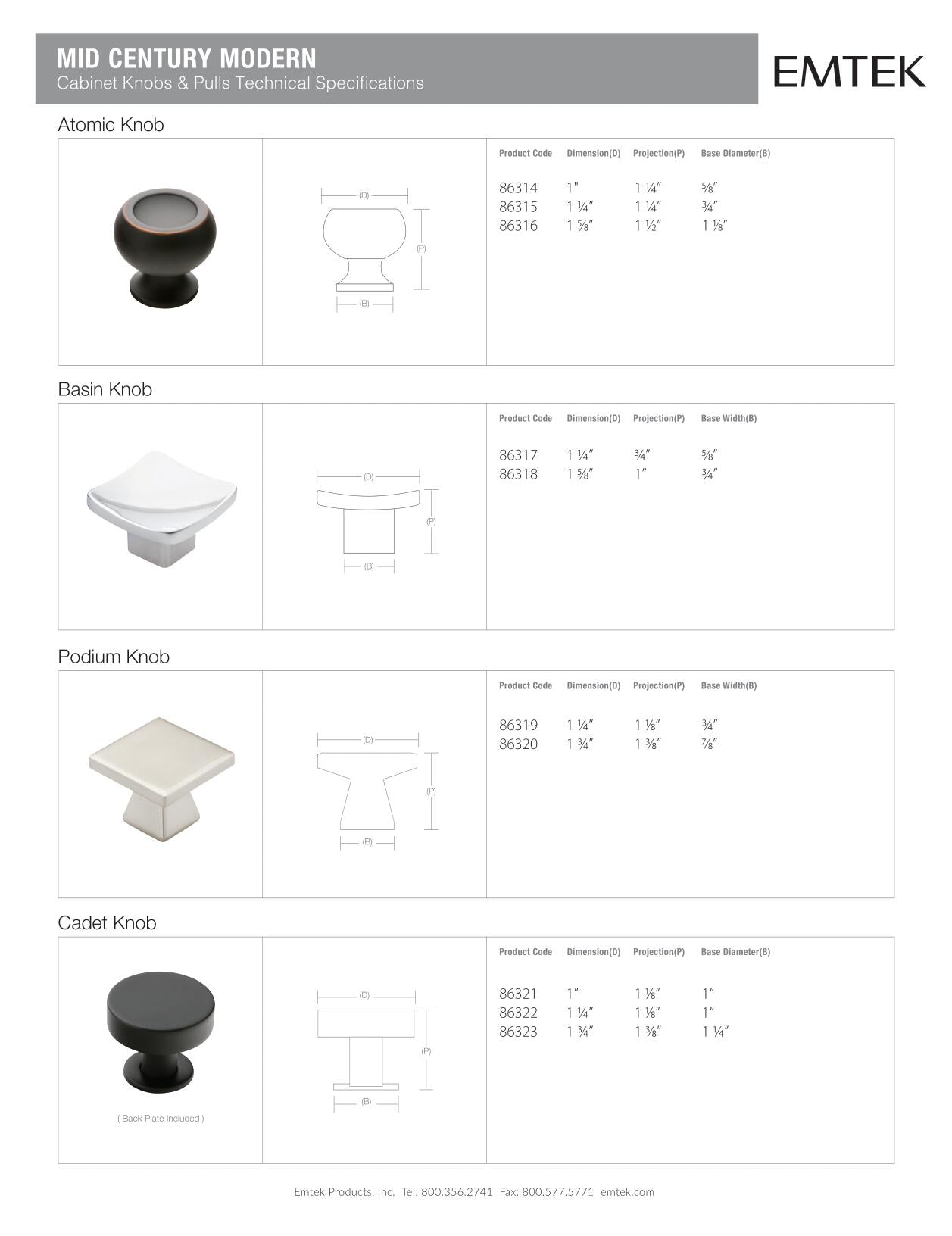 Emtek Atomic Cabinet Knob - Hentell