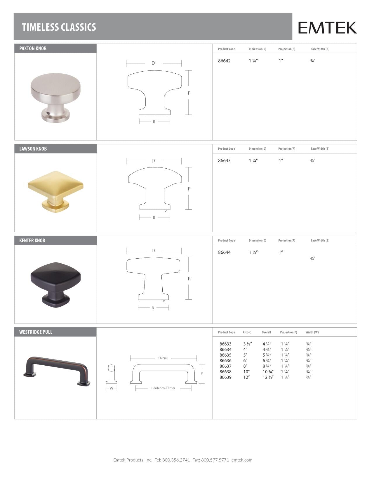 Emtek Westridge Cabinet Pull - Hentell