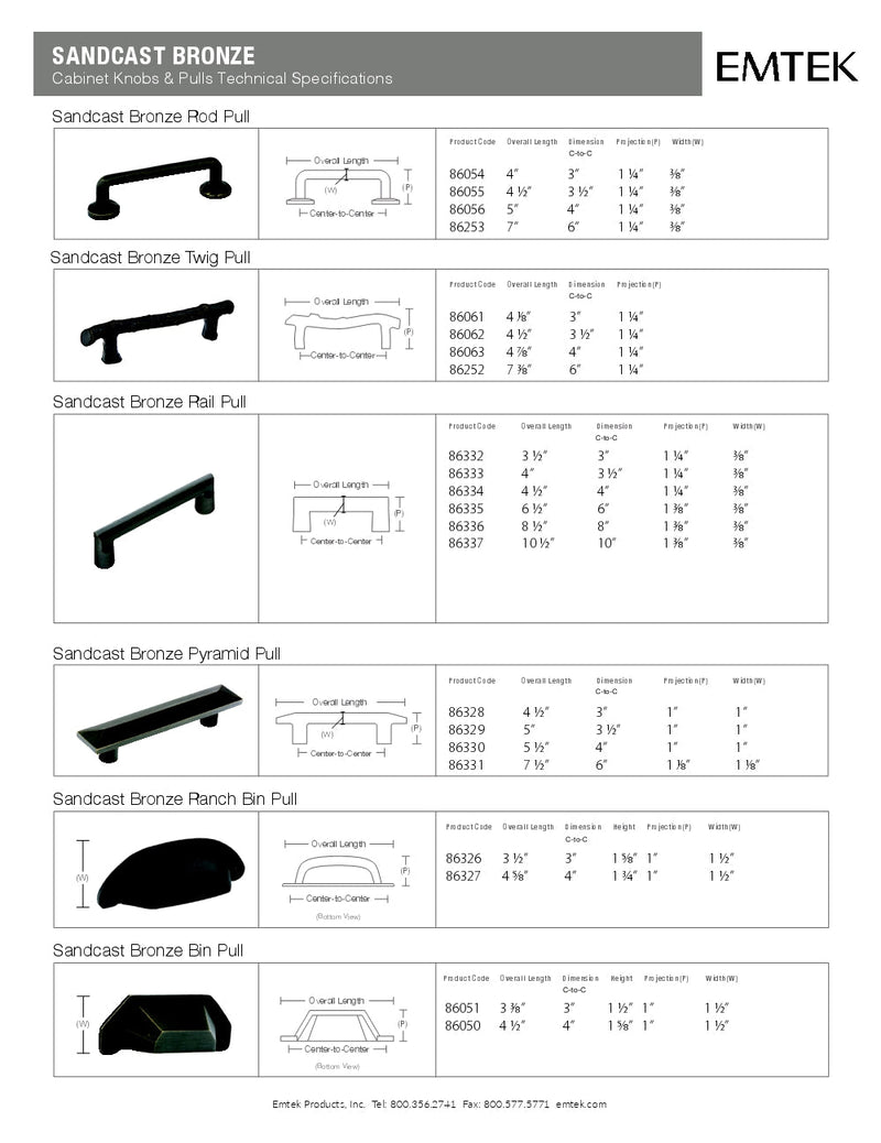 Emtek Pyramid Cabinet Pull - Hentell