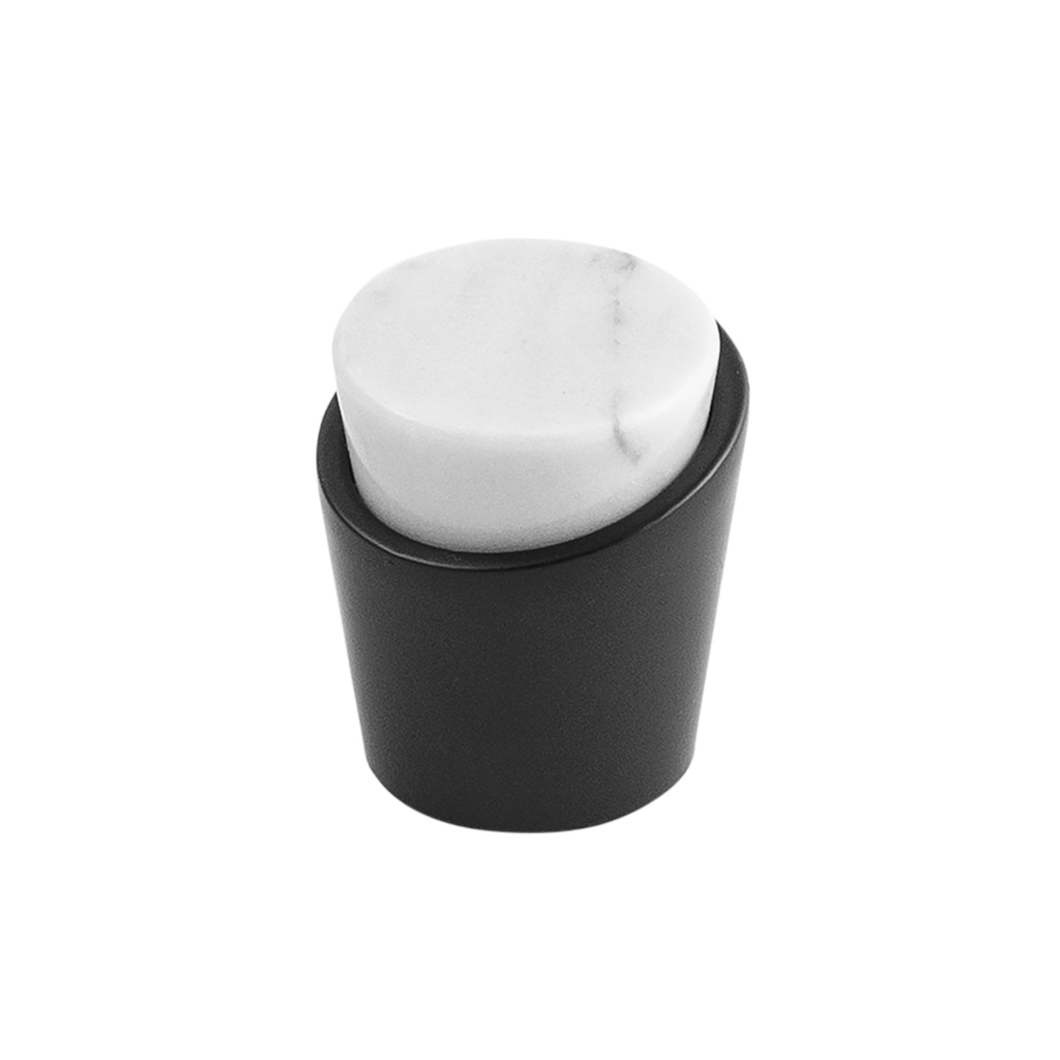 Belwith Keeler 1-1/4 Inch Diameter Firenze Conical Knob - White Marble with Matte Black