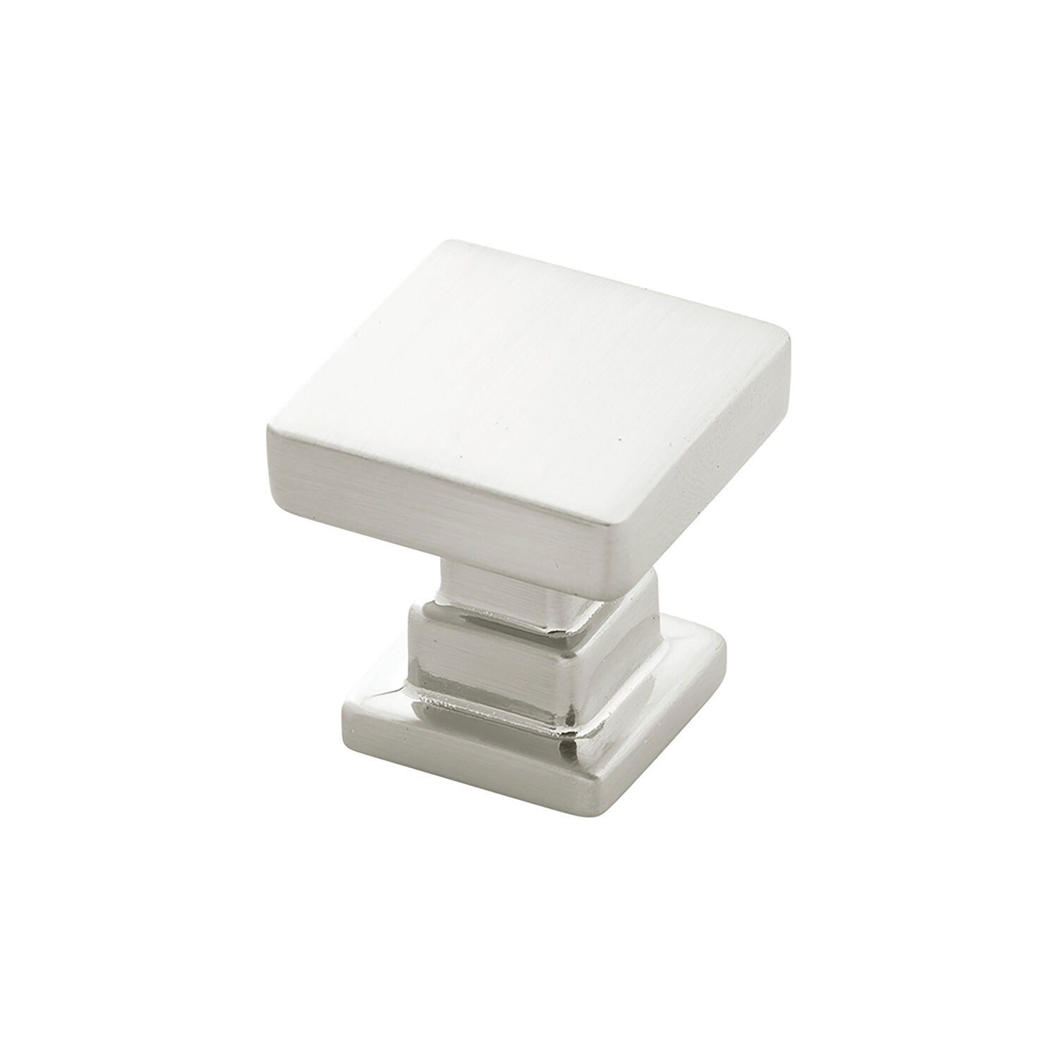 Belwith Keeler 1 Inch Square Brighton Square Knob - Satin Nickel