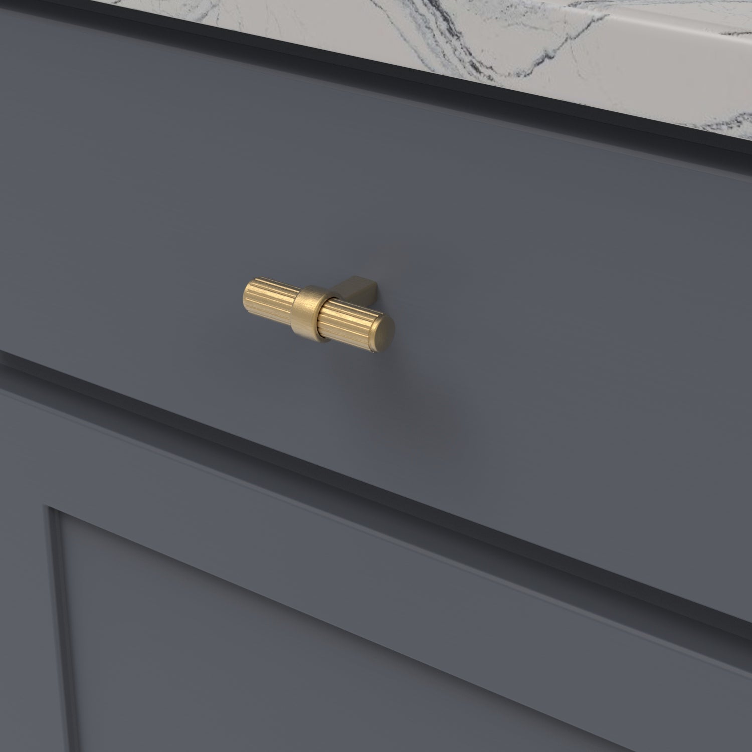 Belwith Keeler 2-3/8 Inch x 3/4 Inch Sinclaire T-Knob - Brushed Golden Brass