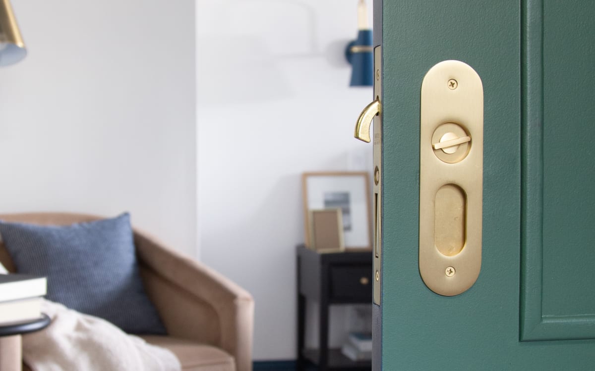 Emtek Narrow Oval Pocket Door Mortise Lock