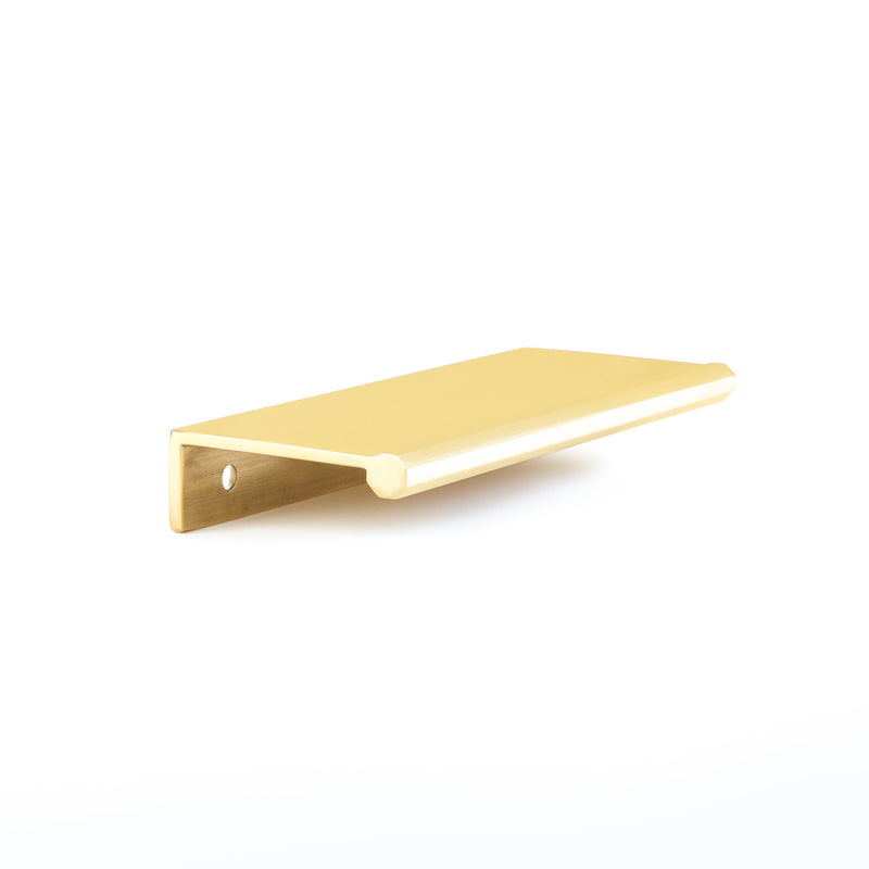 Schaub Baker, Edge Pull, Unlacquered Brass, 4" cc, 5-1/4" Overall