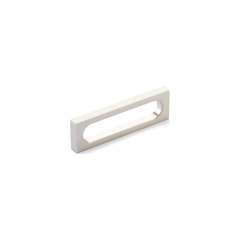 Schaub Cafe, Pull, Modern Oval Slot, Brushed Nickel, 3-1/2" cc