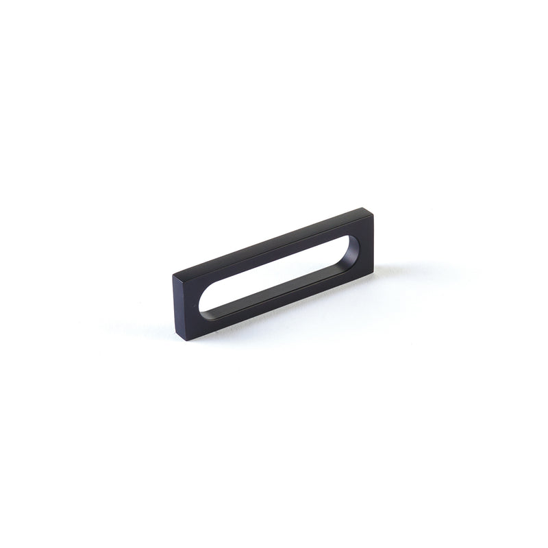 Schaub Cafe, Pull, Modern Oval Slot, Matte Black, 3-1/2" cc