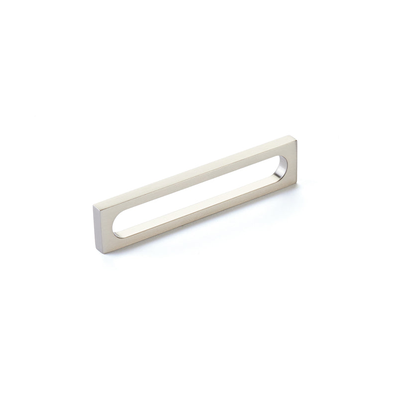 Schaub Cafe, Pull, Modern Oval Slot, Brushed Nickel, 5" cc