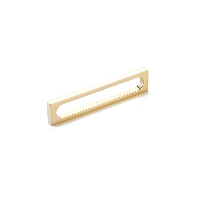 Schaub Cafe, Pull, Modern Oval Slot, Unlacquered Brass, 5" cc