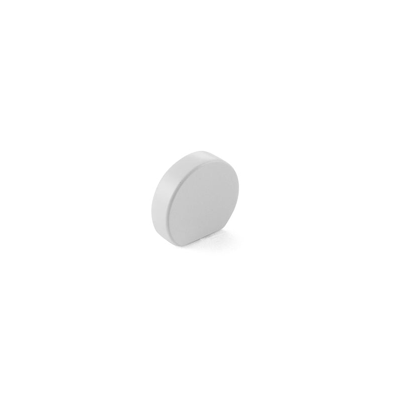 Schaub Cafe, Knob, Modern Oval, Matte White, 1" Width, 7/8" cc