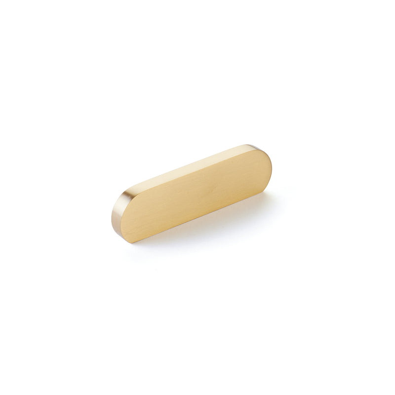 Schaub Cafe, Pull, Modern Oval, Satin Brass, 3" cc