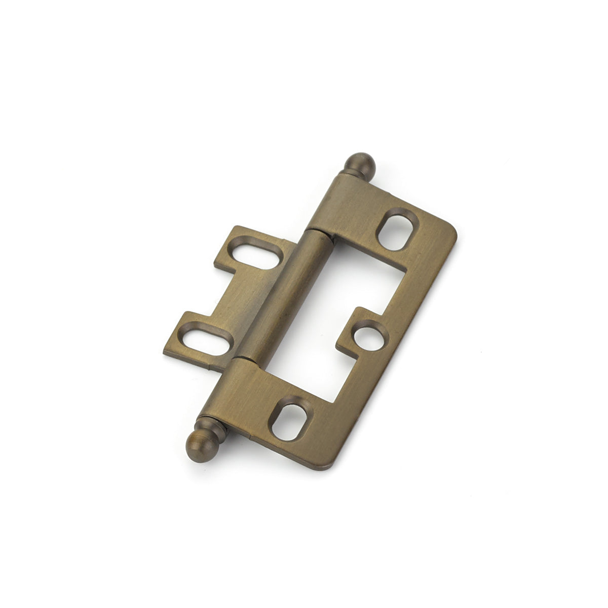 Schaub Hinge, Ball Tip Non-Mortise, Antique Light Brass