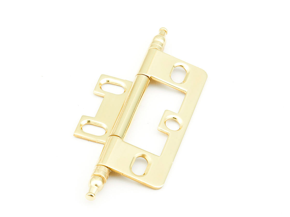 Schaub Hinge, Minaret Tip Non-Mortise, Polished Brass