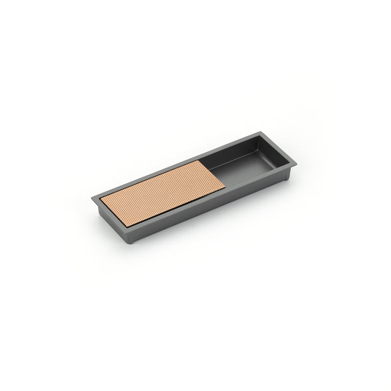 Schaub MODO, Recessed Pull, Gun Metal/Polished Rose Gold, 6-1/4" x 2" Overall