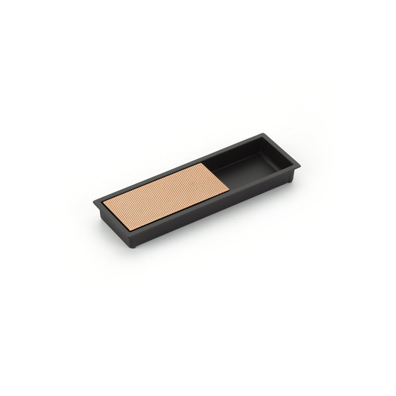 Schaub MODO, Recessed Pull, Matte Black/Polished Rose Gold, 6-1/4" x 2" Overall