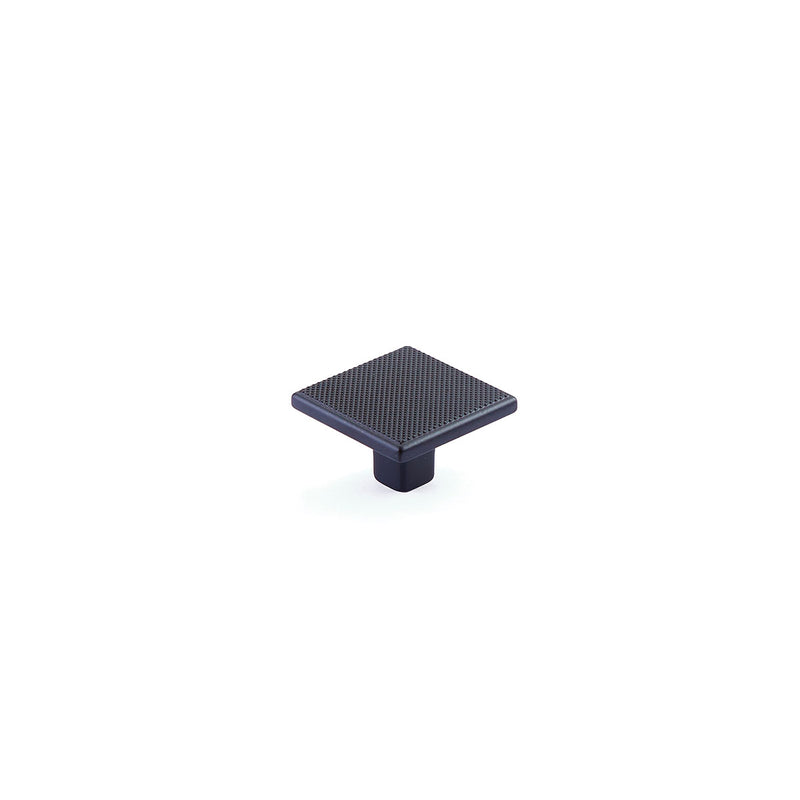 Schaub Quadrato, Square Knob, Matte Black, 1-3/8"