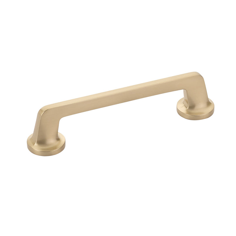 Schaub Northport, Pull with round bases, Signature Satin Brass, 5" cc