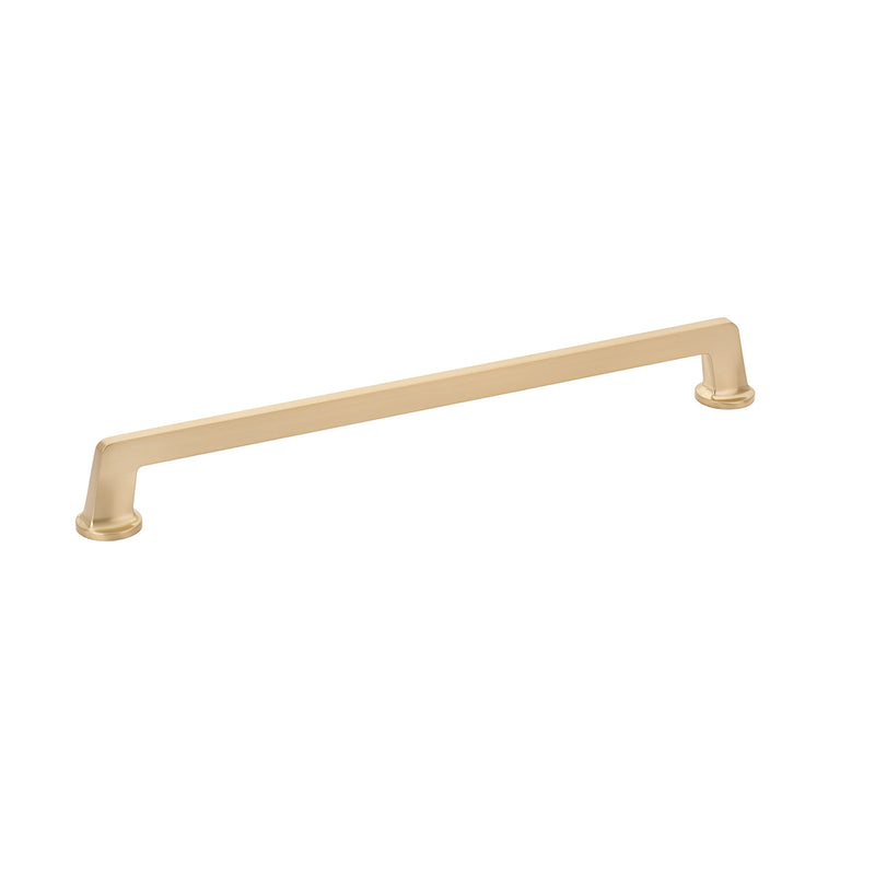 Schaub Northport, Appliance Pull with round bases, Signature Satin Brass, 15" cc