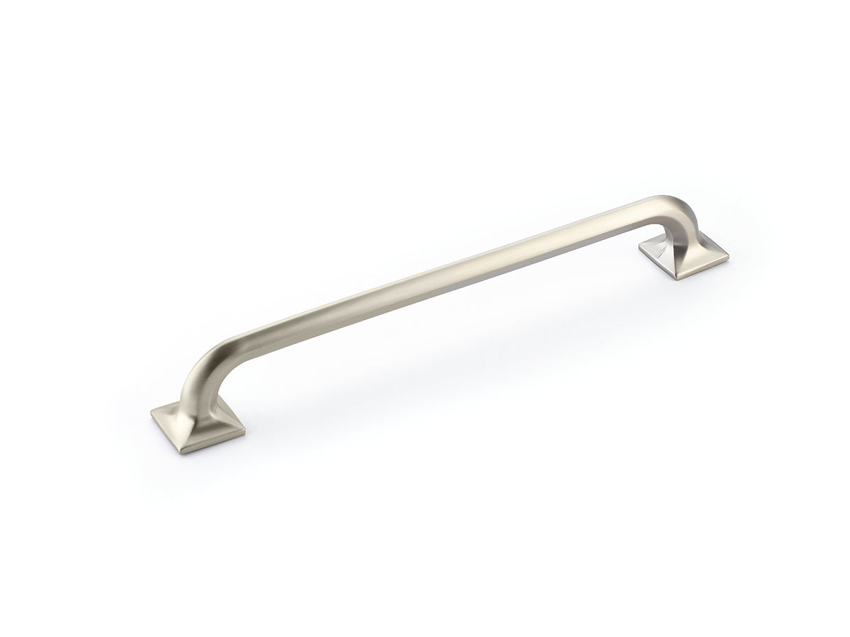 Schaub Northport, Pull with square bases, Satin Nickel, 8" cc