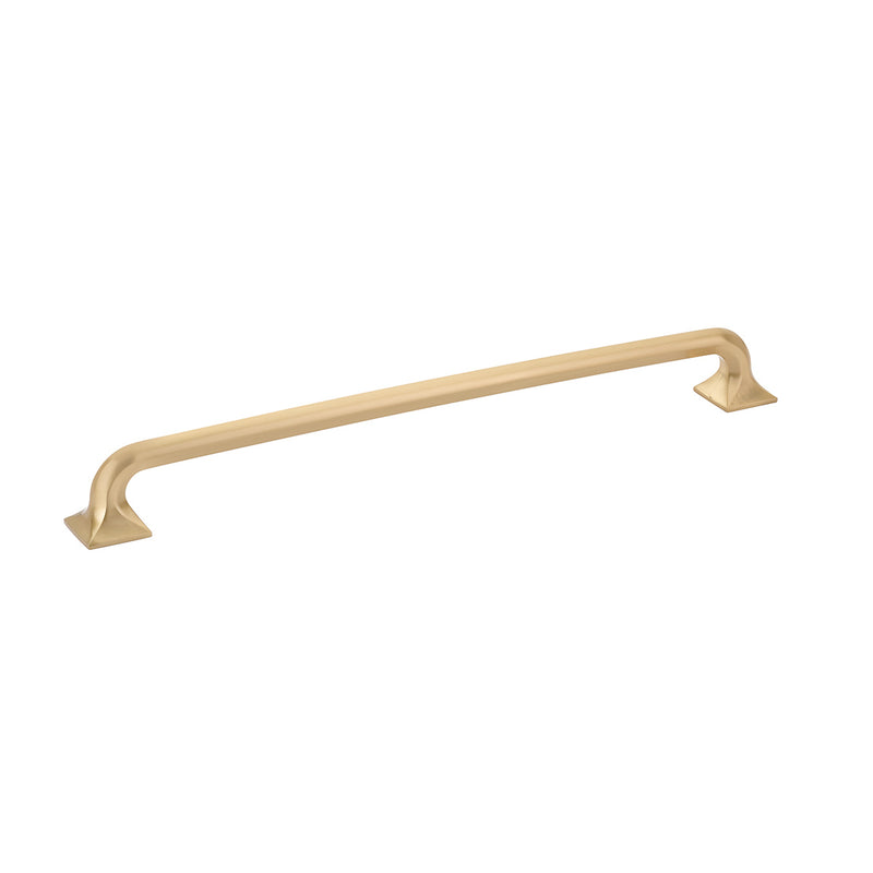 Schaub Northport, Appliance Pull with square bases, Signature Satin Brass, 15" cc