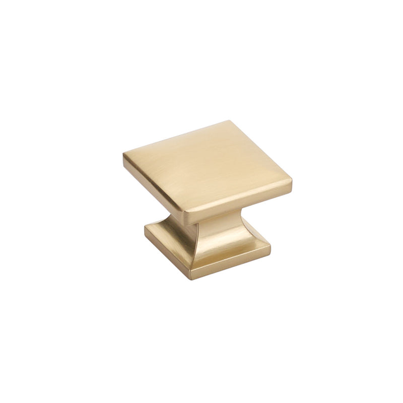 Schaub Northport, Square Knob, Signature Satin Brass, 1-3/8" dia