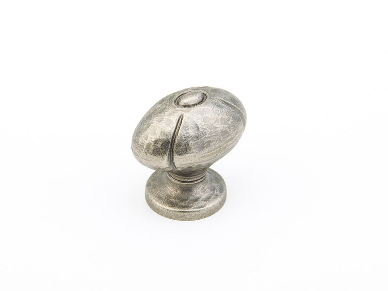 Schaub Siena, Knob, Oval, Vibra Nickel, 1-1/4" dia