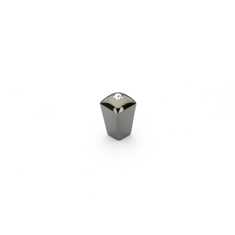 Schaub Skyevale, Knob, Black Chrome with Crystal, 1/2"