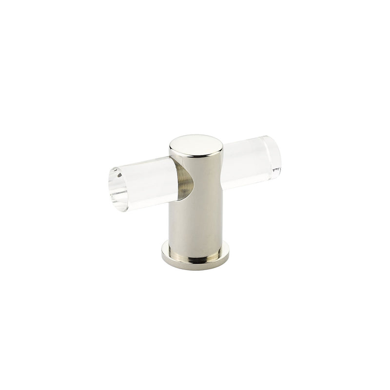 Schaub Lumiere, adjustable, acrylic T-knob with Polished Nickel stem