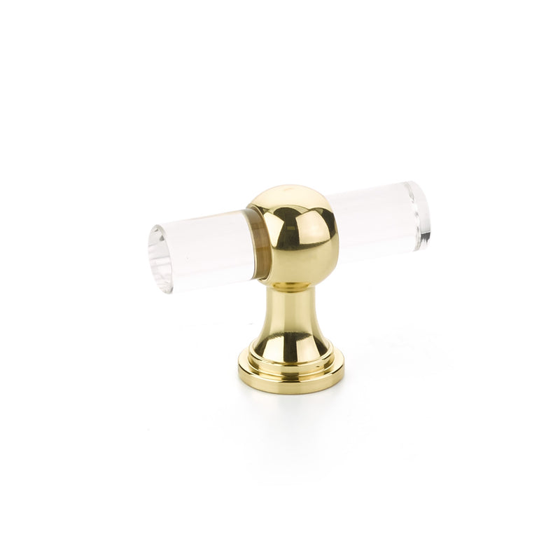 Schaub Lumiere Transitional, Acrylic T-knob with Polished Brass stem