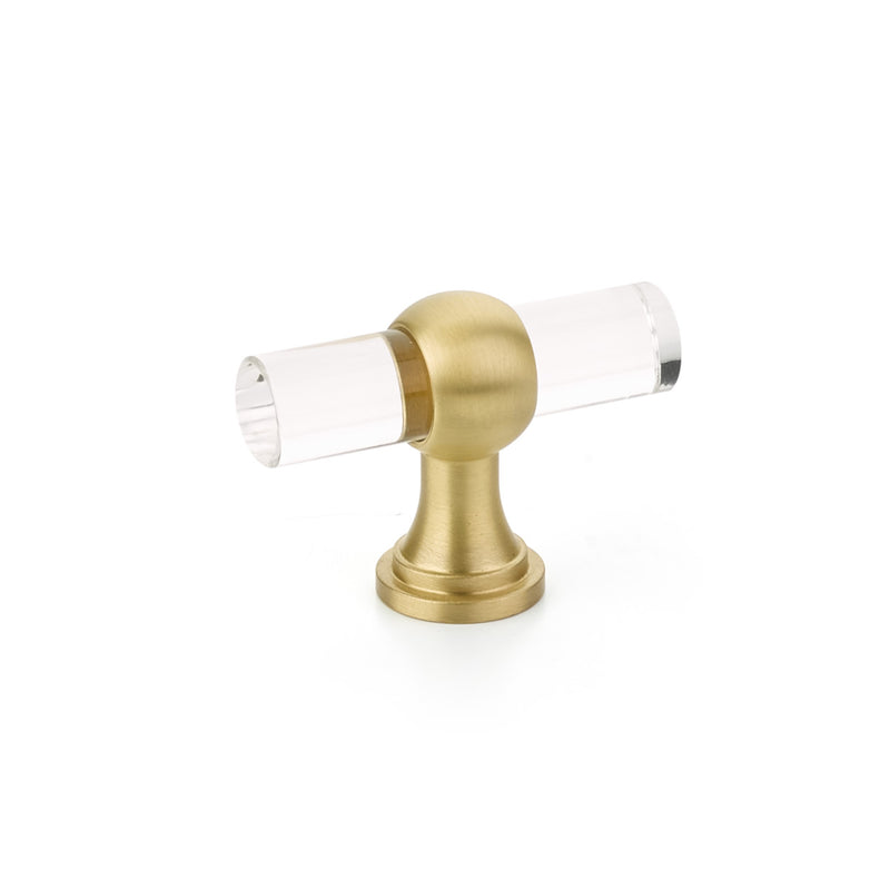 Schaub Lumiere Transitional, Acrylic T-knob with Satin Brass stem