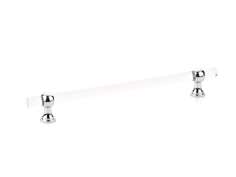 Schaub Lumiere Transitional, Acrylic bar pull, 8" cc, with Polished Chrome stems