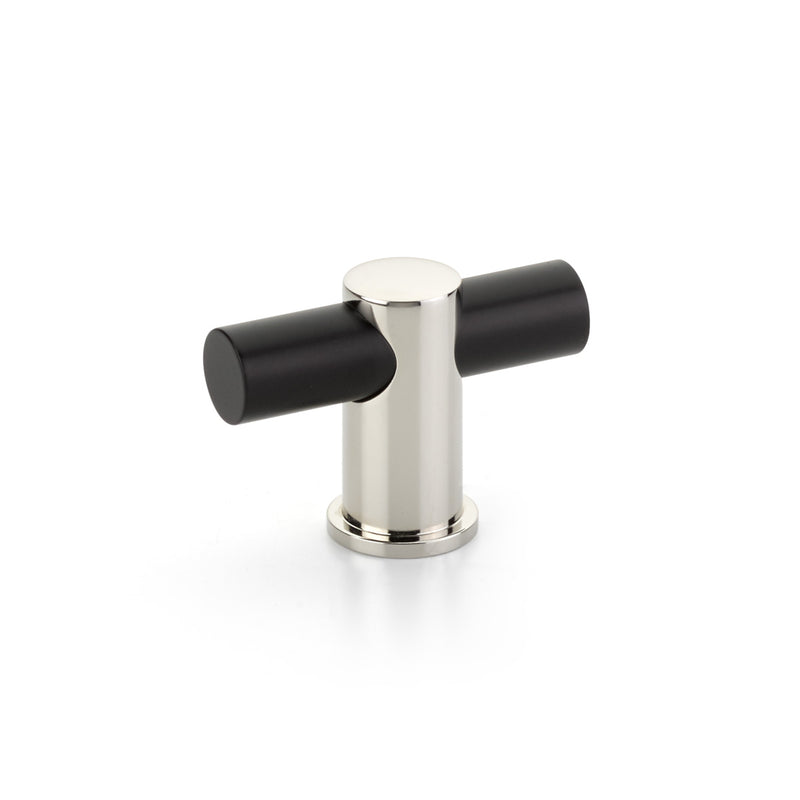 Schaub Fonce', T-knob, Matte Black bar, Polished Nickel stem