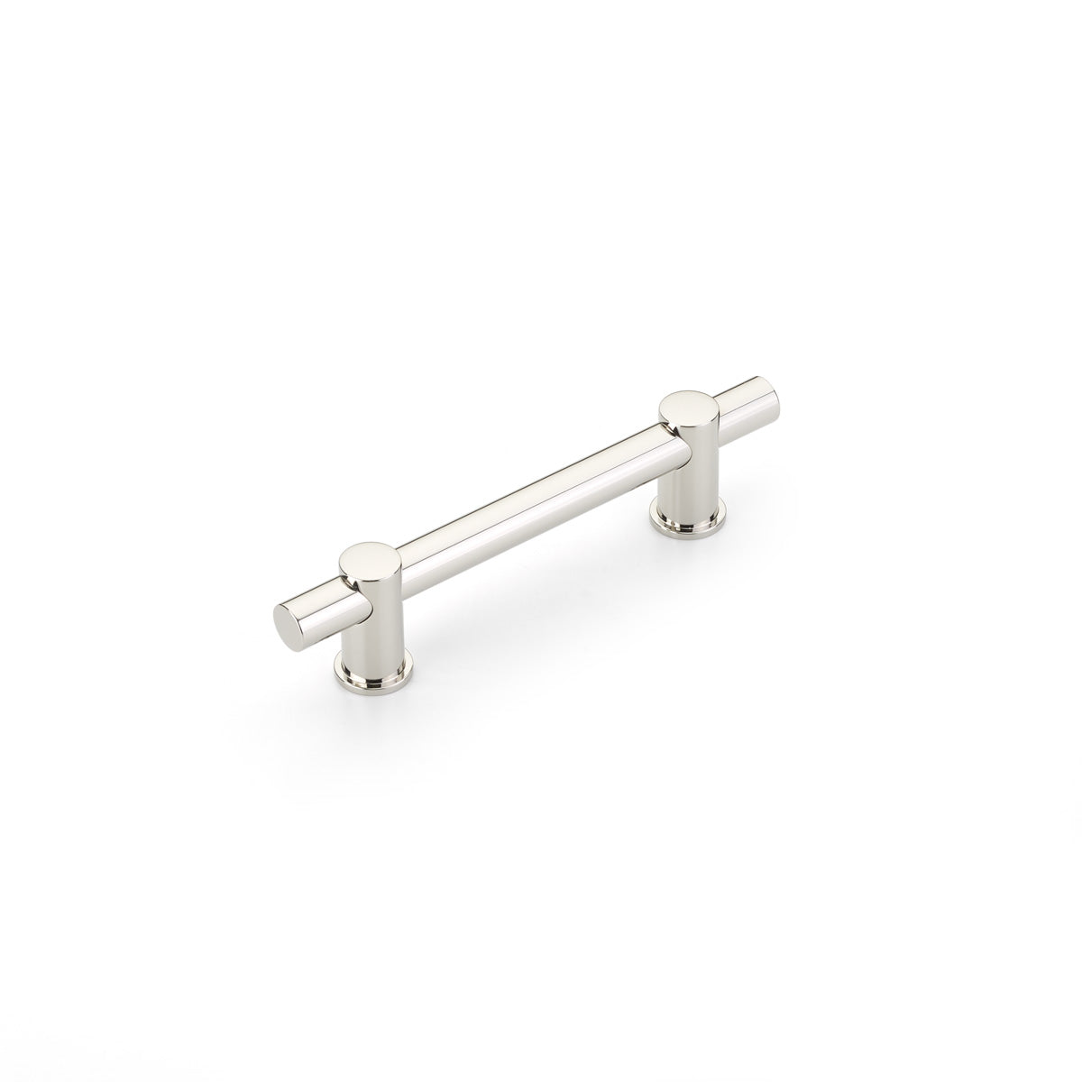 Schaub Fonce', Bar Pull, 4" cc with Polished Nickel bar and Polished Nickel stems