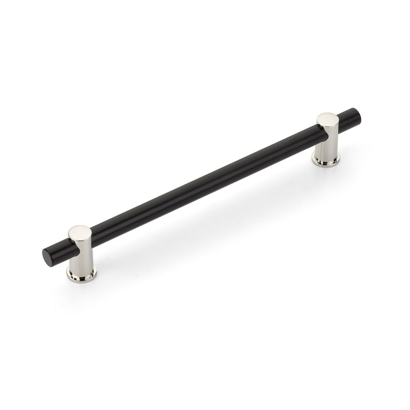 Schaub Fonce', Bar Pull, 8" cc with Matte Black bar and Polish Nickel stems