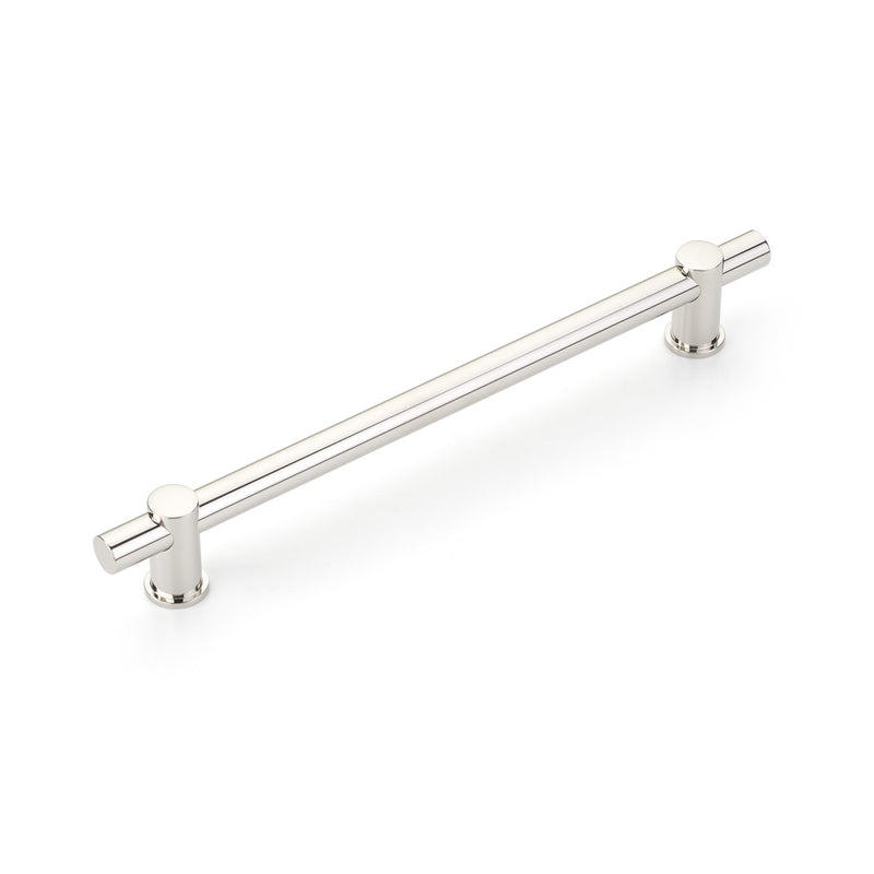 Schaub Fonce', Bar Pull, 8" cc with Polished Nickel bar and Polished Nickel stems