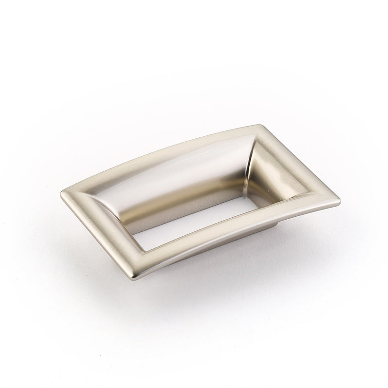 Schaub Finestrino, Flared Rectangle Pull, Satin Nickel, 64 mm cc