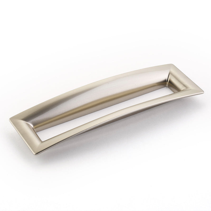 Schaub Finestrino, Flared Rectangle Pull, Satin Nickel, 160 mm cc