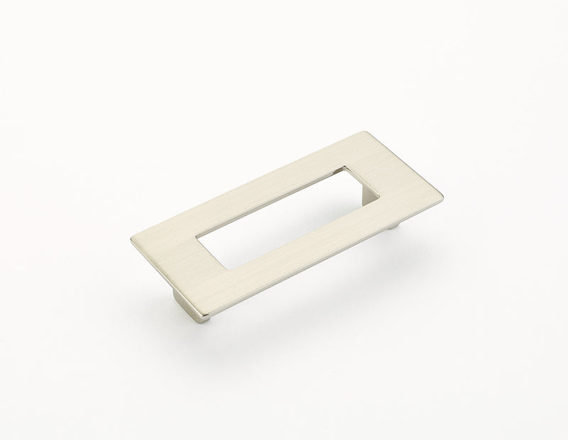 Schaub Finestrino, Flat Rectangle Pull, Satin Nickel, 96 mm cc