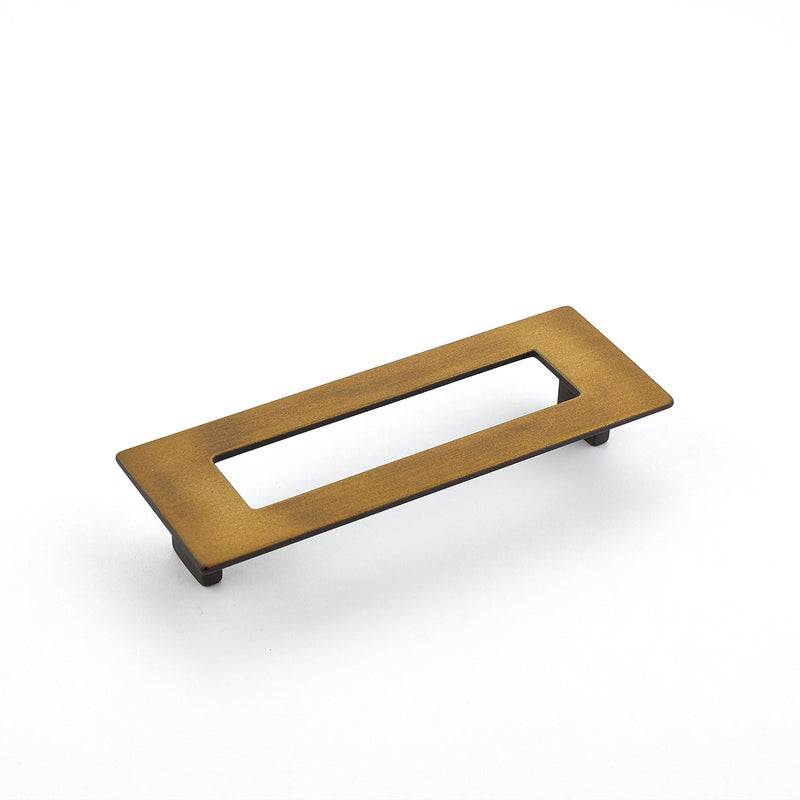 Schaub Finestrino, Flat Rectange Pull, Burnished Bronze, 128 mm cc