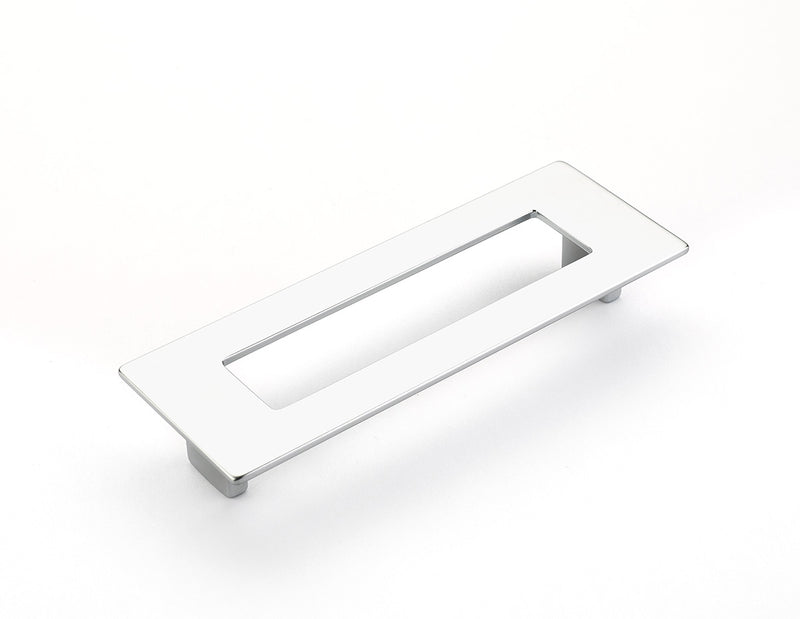 Schaub Finestrino, Flat Rectangle Pull, Matte Chrome, 128 mm cc