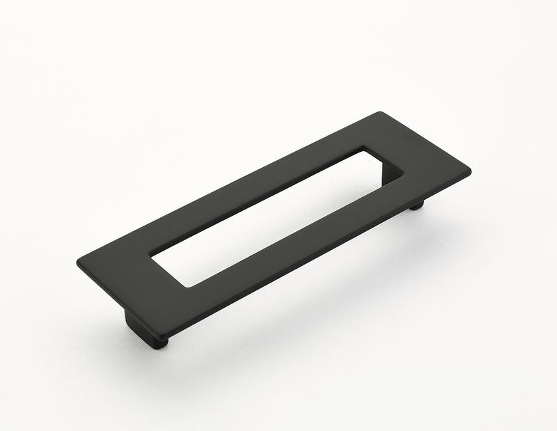 Schaub Finestrino, Flat Rectangle Pull, Matte Black, 128 mm cc