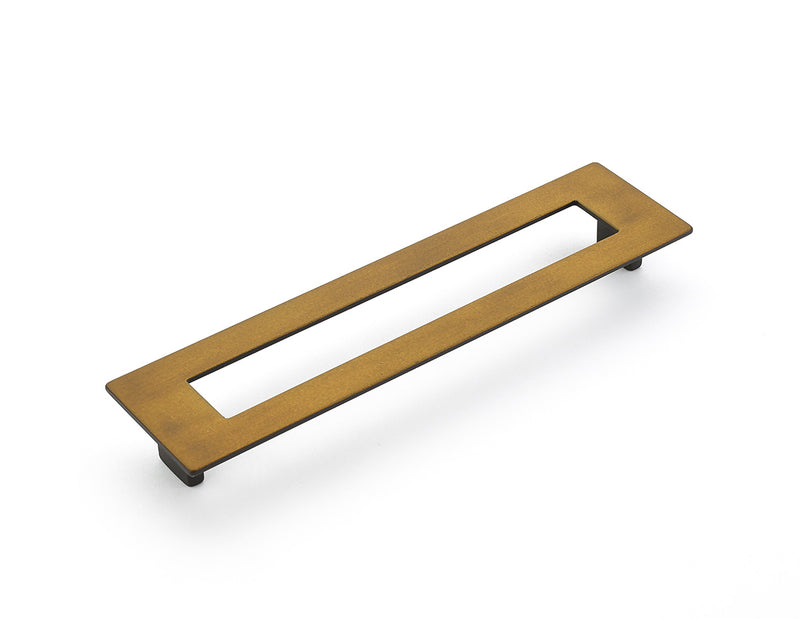 Schaub Finestrino, Flat Rectange Pull, Burnished Bronze, 192 mm cc