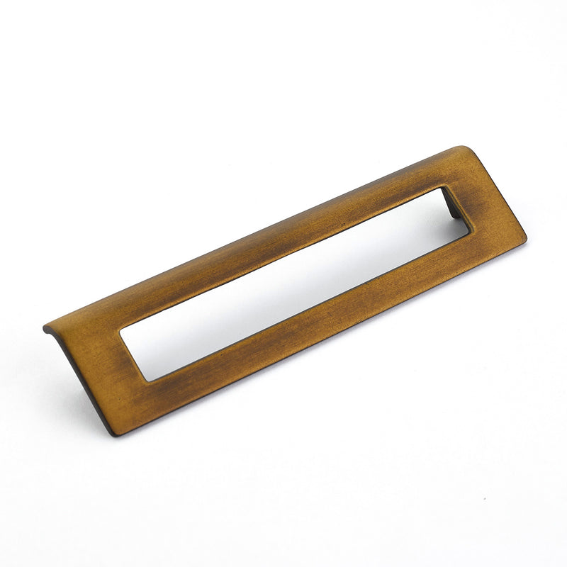 Schaub Finestrino, Angled Rectange Pull, Burnished Bronze, 160 mm cc