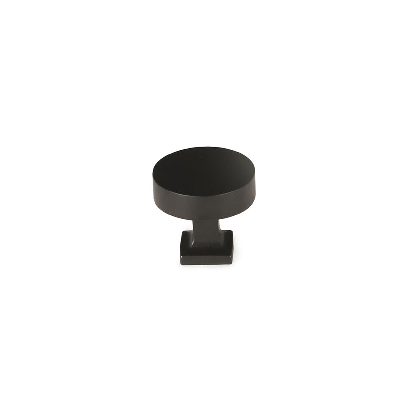 Schaub Haniburton, Round Knob with Square Base, Matte Black