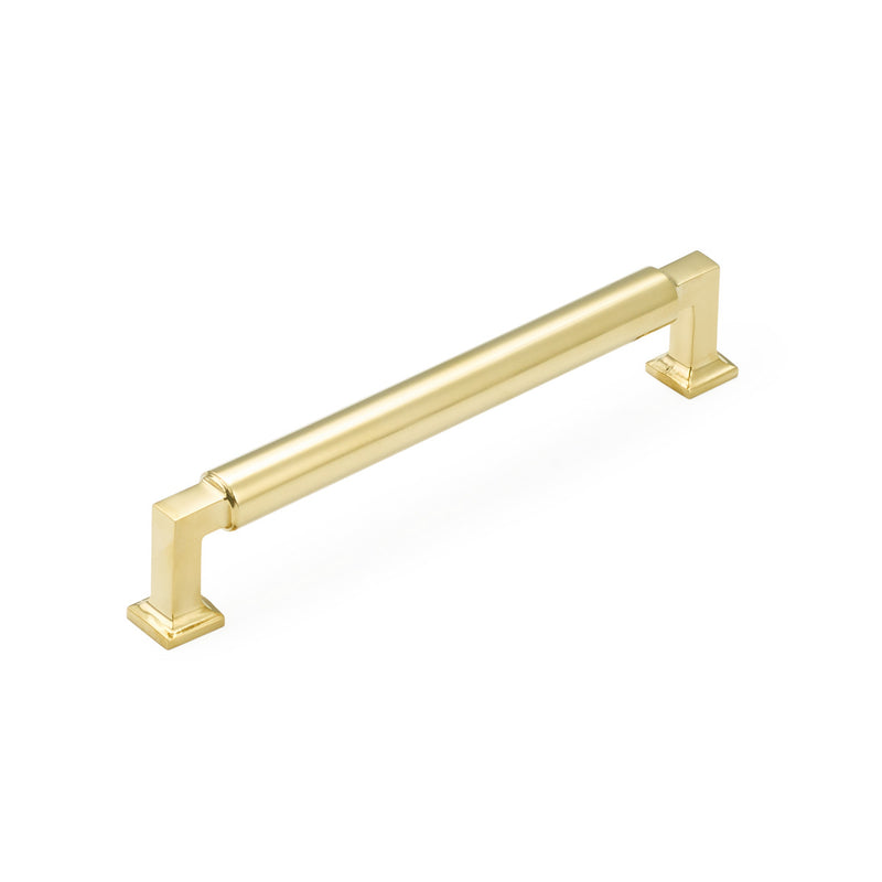 Schaub Haniburton, Pull, 6" cc, Unlacquered Brass