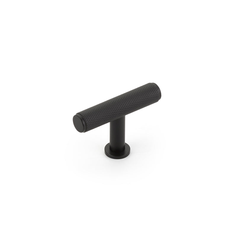 Schaub Pub House, T-Knob, Knurled, Matte Black, 2"