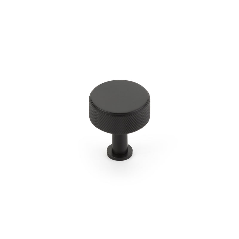 Schaub Pub House, Round Knob, Knurled, Matte Black, 1-1/4" dia