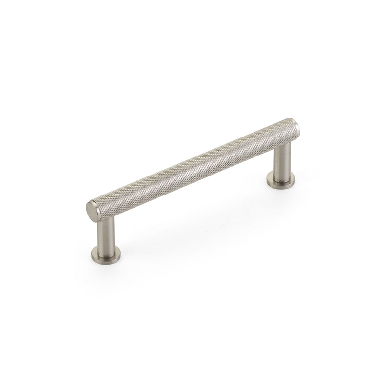 Schaub Pub House, Pull, Knurled, Brushed Nickel, 4" cc