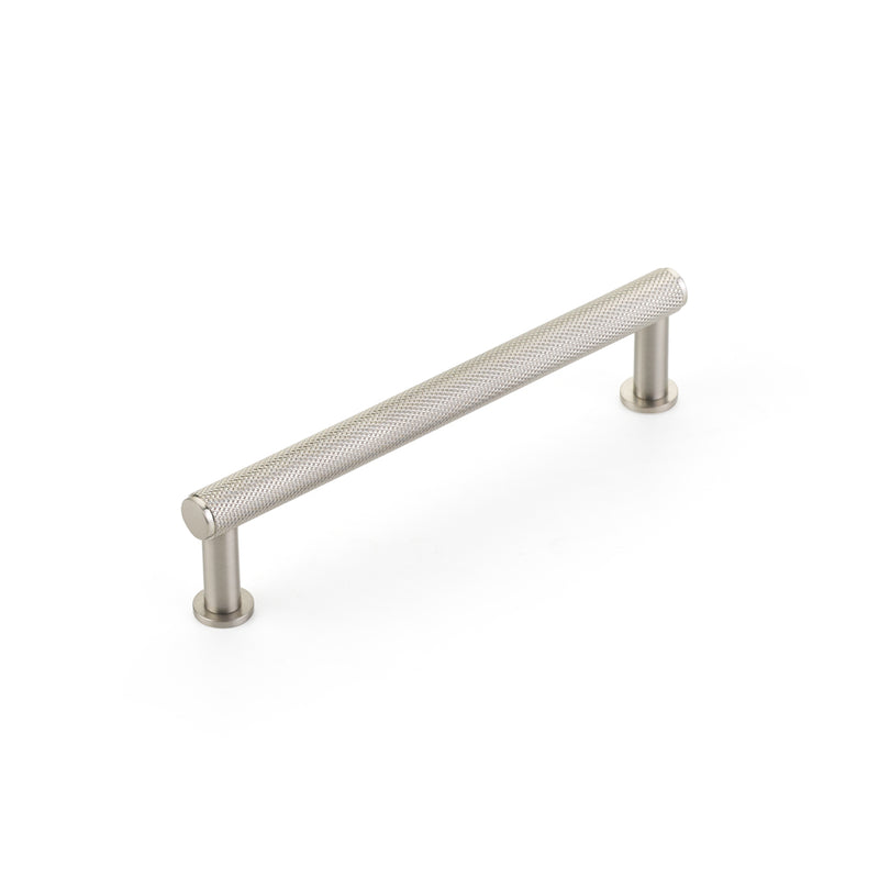 Schaub Pub House, Pull, Knurled, Brushed Nickel, 5" cc