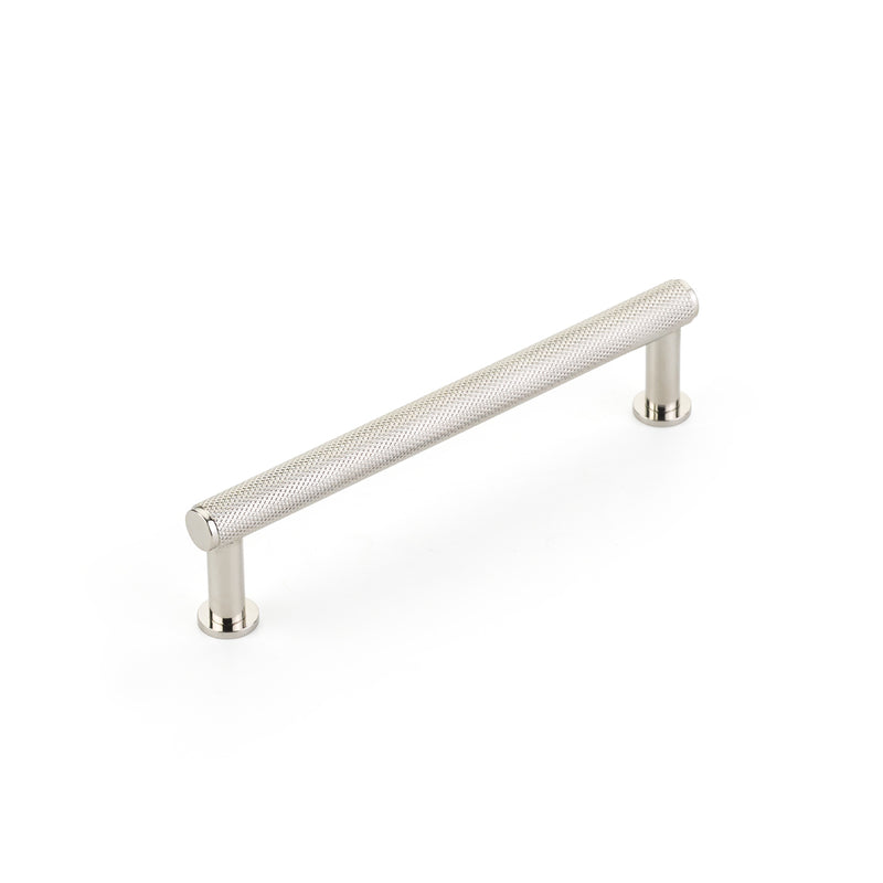 Schaub Pub House, Pull, Knurled, Polished Nickel, 5" cc