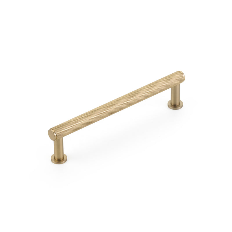 Schaub Pub House, Pull, Knurled, Signature Satin Brass, 5" cc